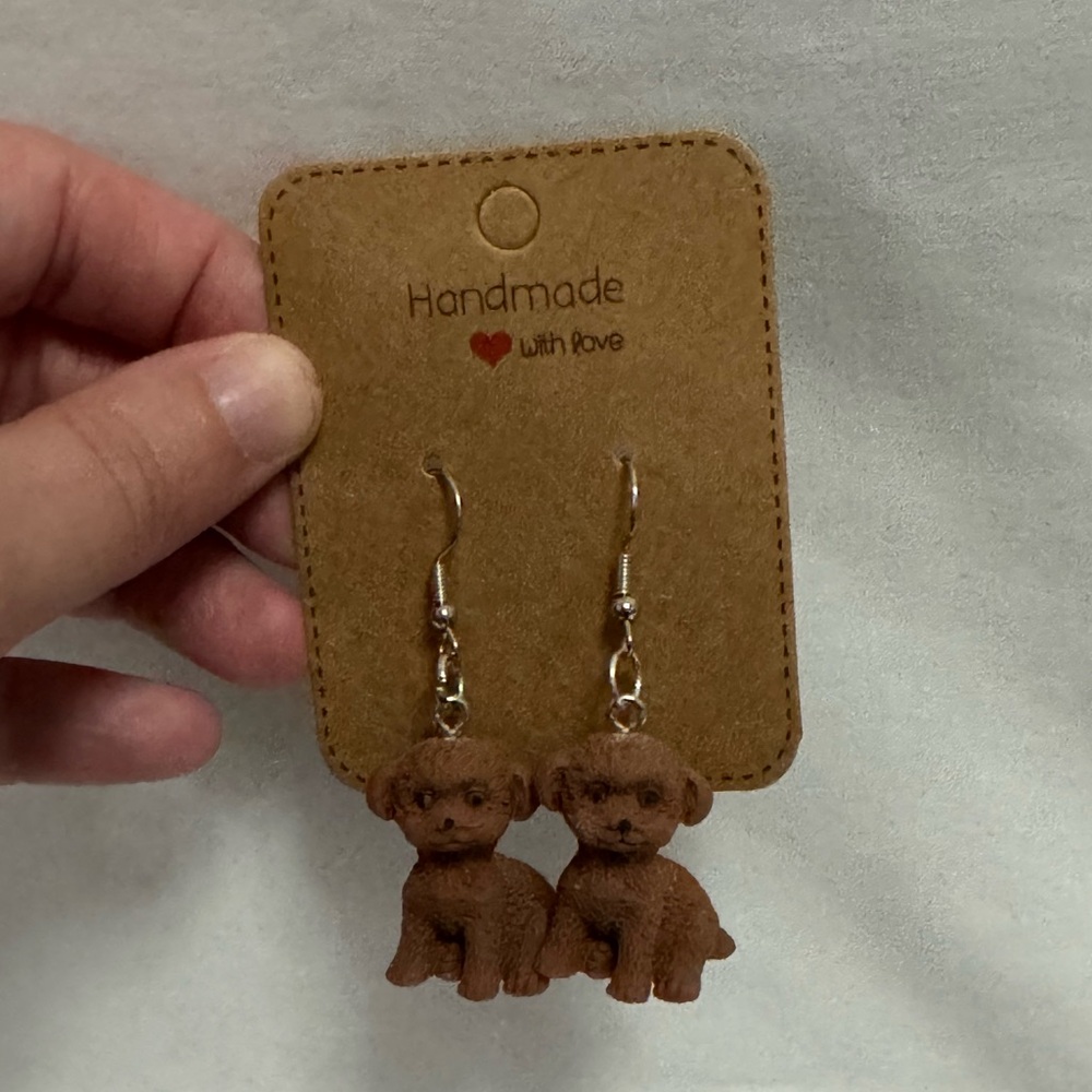 Handmade Poodle Dog Earrings